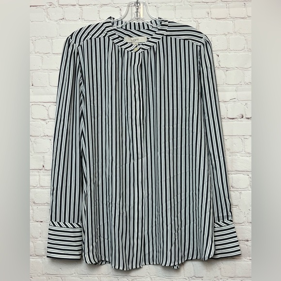 LOFT Striped Crossover Back Yoke Utility Blouse - Picture 3 of 16